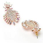 Rose Gold Plated Rainbow Collar Bone Necklace Set With Earring And Maangtika | Jewellery Set For Women