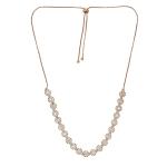 Silver Toned White American Diamond Studded Necklace With Earring Jewellery Set For Woment and Girl